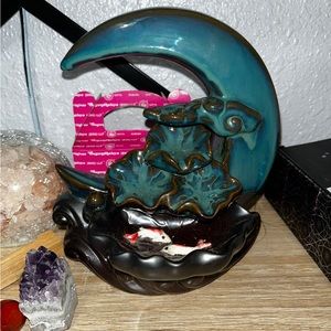 Large Waterfall koi fish incense burner